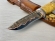 Нож Нырок дамаск ламинированный с воронением, рукоять стабилизированный кап клена, мокуме-гане