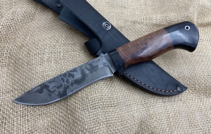 Нож Амур сталь У8А, рукоять бубинга - черный граб