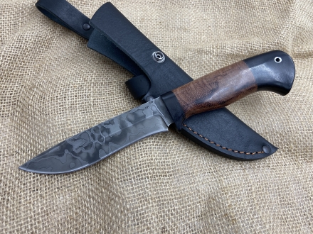 Нож Амур сталь У8А, рукоять бубинга - черный граб