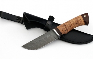 Нож Югра сталь дамаск, рукоять береста Нож Югра сталь дамаск, рукоять береста