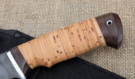 Нож Аллигатор-2 сталь дамаск рукоять береста Нож Аллигатор-2 сталь дамаск рукоять береста