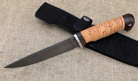 Нож Аллигатор-2 сталь дамаск рукоять береста Нож Аллигатор-2 сталь дамаск рукоять береста