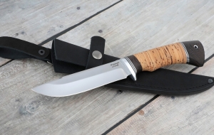 Нож "Русак" сталь кованая х12мф рукоять береста