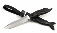 Нож Рыболов-3 сталь ELMAX, рукоять и ножны черный граб резные - Нож Рыболов-3 сталь ELMAX, рукоять и ножны черный граб резные