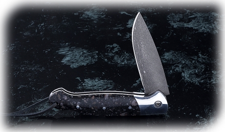 Нож Ворон, складной, сталь Х12МФ, рукоять накладки акрил гранит с дюралью