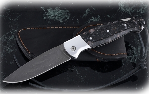 Нож Ворон, складной, сталь Х12МФ, рукоять накладки акрил гранит с дюралью