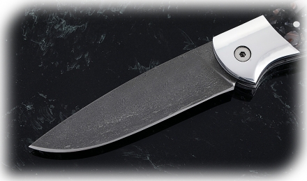 Нож Ворон, складной, сталь Х12МФ, рукоять накладки акрил гранит с дюралью