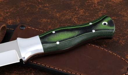 Нож Лидер цельнометаллический, сталь 95х18, рукоять микарта зеленая Нож Лидер цельнометаллический, сталь 95х18, рукоять микарта зеленая