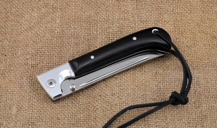 Нож складной Пчак сталь Х12МФ накладки черный граб Нож складной Пчак сталь Х12МФ накладки черный граб