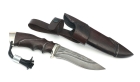 Нож Восток сталь дамаск камень-долы, резная рукоять