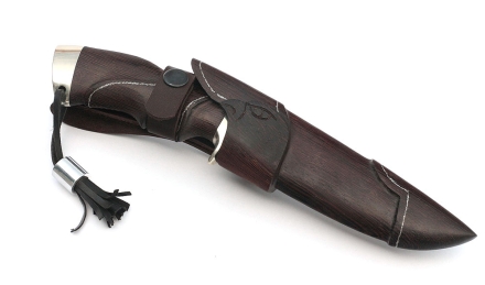 Нож Восток сталь дамаск камень-долы, резная рукоять