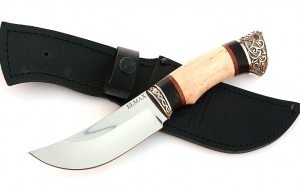 Нож Елец сталь ELMAX , рукоять карельская береза-черный граб,мельхиор Нож Елец сталь ELMAX , рукоять карельская береза-черный граб,мельхиор