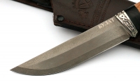 Нож Налим сталь булат, рукоять черный граб-кап, мельхиор - IMG_4769.jpg