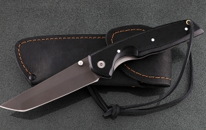 Складной нож Като, сталь Х12МФ, рукоять накладки акрил черный Складной нож Като, сталь Х12МФ, рукоять накладки акрил черный