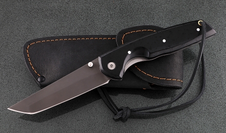 Складной нож Като, сталь Х12МФ, рукоять накладки акрил черный