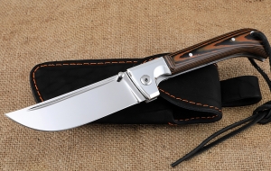 Нож складной Пчак сталь S390 накладки микарта оранжевая Нож складной Пчак сталь S390 накладки микарта оранжевая