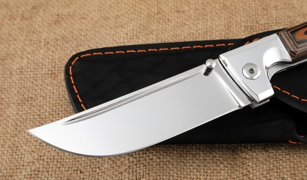 Нож складной Пчак сталь S390 накладки микарта оранжевая Нож складной Пчак сталь S390 накладки микарта оранжевая