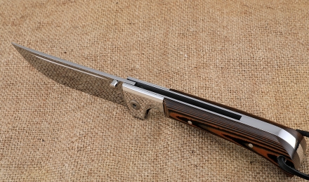 Нож складной Пчак сталь S390 накладки микарта оранжевая Нож складной Пчак сталь S390 накладки микарта оранжевая