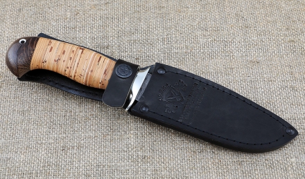 Нож Лидер сталь дамаск с долом рукоять береста (NEW) Нож Лидер сталь дамаск с долом рукоять береста (NEW)