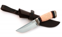 Нож Голубь сталь ELMAX, рукоять карельская береза-черный граб,мельхиор - IMG_5024.jpg