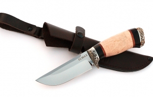 Нож Голубь сталь ELMAX, рукоять карельская береза-черный граб,мельхиор Нож Голубь сталь ELMAX, рукоять карельская береза-черный граб,мельхиор