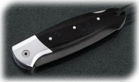 Нож Ворон, складной, сталь Х12МФ, рукоять накладки акрил черный с дюралью - Нож Ворон, складной, сталь Х12МФ, рукоять накладки акрил черный с дюралью