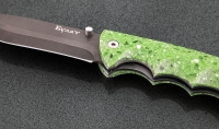 Нож Носорог, сталь булат, складной, рукоять накладки акрил зеленый - Нож Носорог, сталь булат, складной, рукоять накладки акрил зеленый