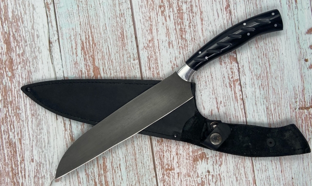 Нож Шеф №11 Х12МФ рукоять черный акрил (распродажа) 