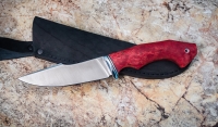 Нож Хантер сталь Elmax рукоять стабилизированная карельская береза красная 