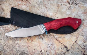 Нож Хантер сталь Elmax рукоять стабилизированная карельская береза красная Нож Хантер сталь Elmax рукоять стабилизированная карельская береза красная