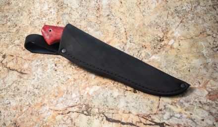 Нож Хантер сталь Elmax рукоять стабилизированная карельская береза красная 