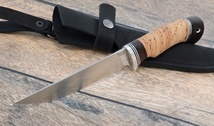 Нож "Байкал" сталь кованая х12мф рукоять береста Нож "Байкал" сталь кованая х12мф рукоять береста