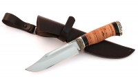 Нож Дельфин сталь ELMAX, рукоять береста-черный граб,мельхиор - IMG_4969.jpg