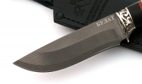 Нож Нерка сталь булат, рукоять черный граб-карельская береза, мельхиор - IMG_4524.jpg