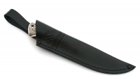 Нож Нерка сталь булат, рукоять черный граб-карельская береза, мельхиор - IMG_4525.jpg