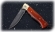 Складной нож Лиса, сталь булат, рукоять накладки карельская береза стабилизированная янтарь