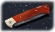 Складной нож Лиса, сталь булат, рукоять накладки карельская береза стабилизированная янтарь