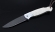 Складной нож Ворон, сталь Х12МФ, рукоять накладки акрил белый с дюралью