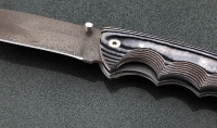 Нож Носорог, сталь Х12МФ, складной, рукоять накладки микарта белая - Нож Носорог, сталь Х12МФ, складной, рукоять накладки микарта белая
