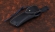 Нож Финка НКВД складная сталь булат полированный накладки акрил черный+белый с красной звездой