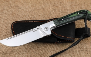 Нож складной Пчак сталь Elmax накладки микарта зеленая Нож складной Пчак сталь Elmax накладки микарта зеленая