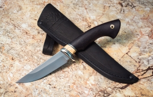 Нож из стали S390 «Лютик» рукоять кость мамонта и черный граб