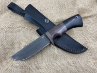 Нож Карась сталь х12мф, рукоять стабилизированная карельская береза коричневая-черный граб (распродажа)