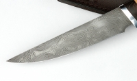 Нож Филейка малая сталь дамаск, рукоять береста дюраль - _MG_4994.jpg
