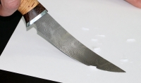 Нож Филейка малая сталь дамаск, рукоять береста дюраль - IMG_5390.jpg