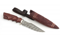 Нож Носорог сталь дамаск полный камень рукоять бубинга резная,ножны дерево бубинга - _MG_9628.jpg