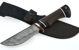 Нож Койот сталь дамаск полный камень рукоять венге черный граб Нож Койот сталь дамаск полный камень рукоять венге черный граб