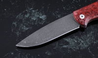 Нож Ворон, складной, сталь Х12МФ, рукоять накладки акрил красный - Нож Ворон, складной, сталь Х12МФ, рукоять накладки акрил красный