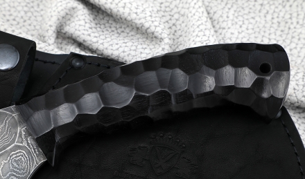 Тяпка №5 сталь дамаск полный камень, рукоять черный граб камень Тяпка №5 сталь дамаск полный камень, рукоять черный граб камень