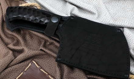 Тяпка №5 сталь дамаск полный камень, рукоять черный граб камень Тяпка №5 сталь дамаск полный камень, рукоять черный граб камень